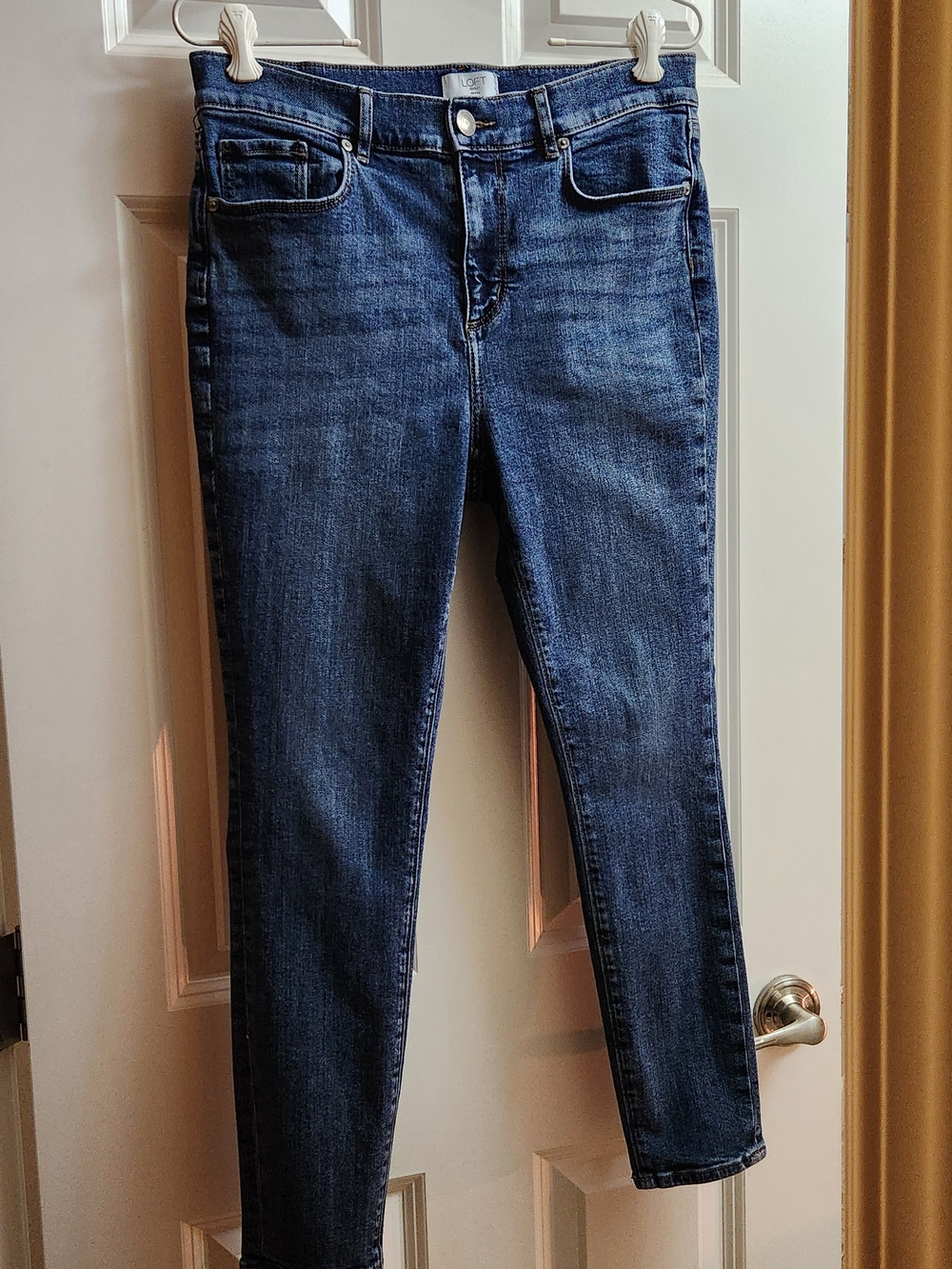 LOFT Outlet, Dark Blue High-Rise Petite Skinny StretchyJeans - Women's, Size 10.